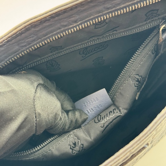 Gucci Black Leather Monogram Crossbody Bag - Picture 10 of 12